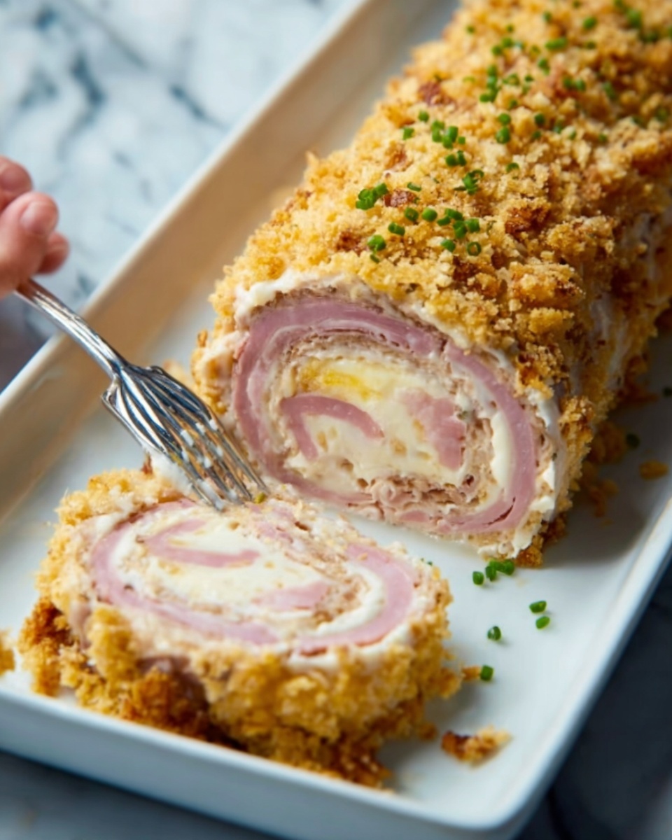 Chicken Cordon Bleu Meatloaf with Dijon Parmesan Sauce Recipe - Recipe Image