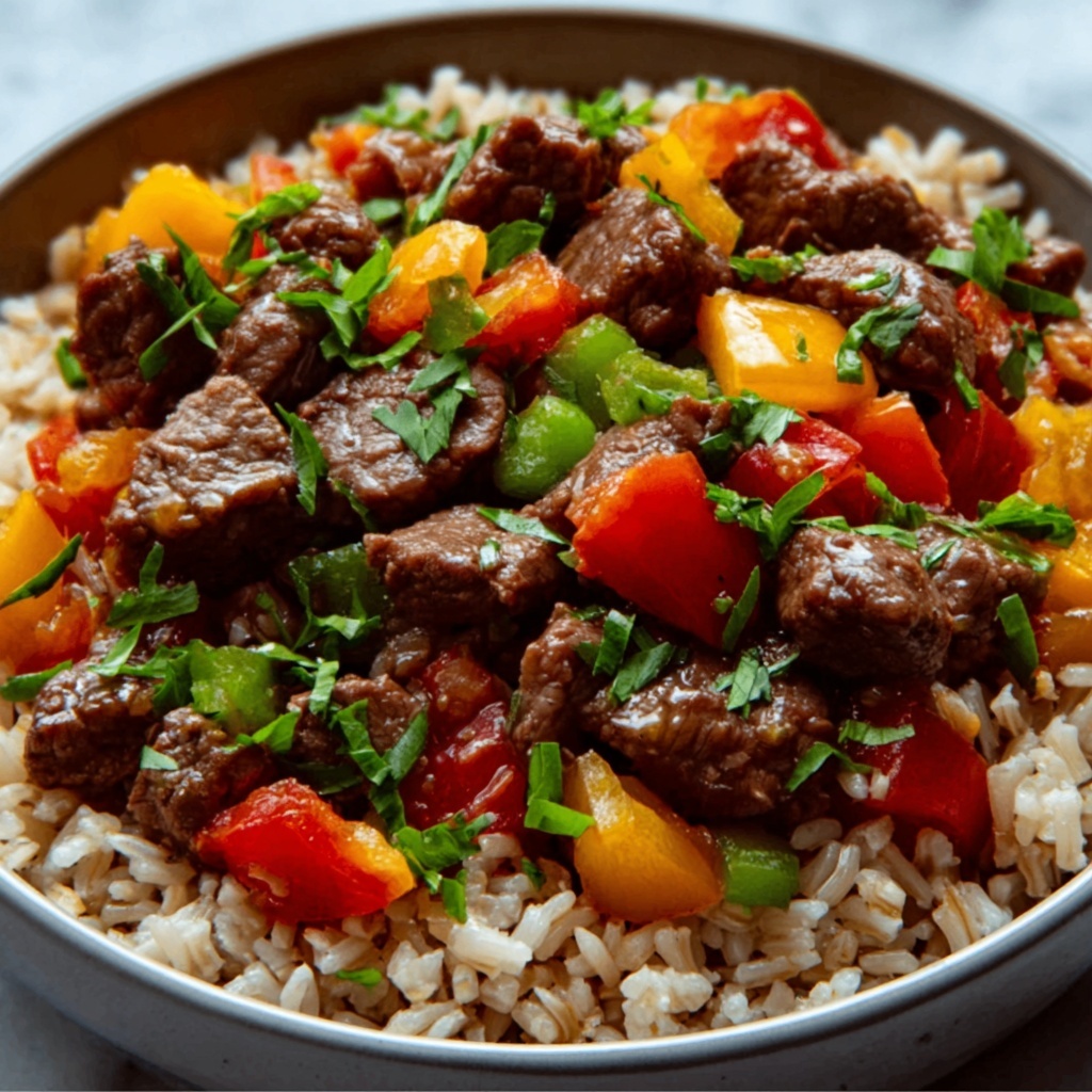 Beef and Pepper Rice Bowl Recipe - Recipe Image