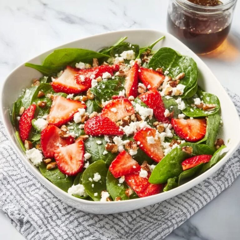 Spinach and Strawberry Salad with Feta and Candied Pecans Recipe