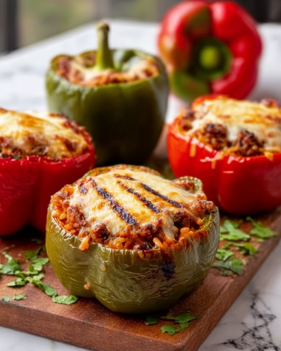 Grilled Stuffed Bell Peppers with Rice, Black Beans, and Corn Recipe - Recipe Image