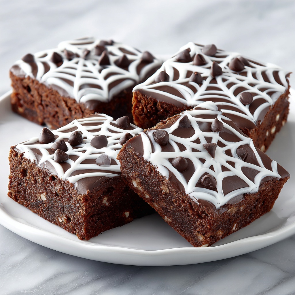 Spider Web Halloween Brownies Recipe - Recipe Image