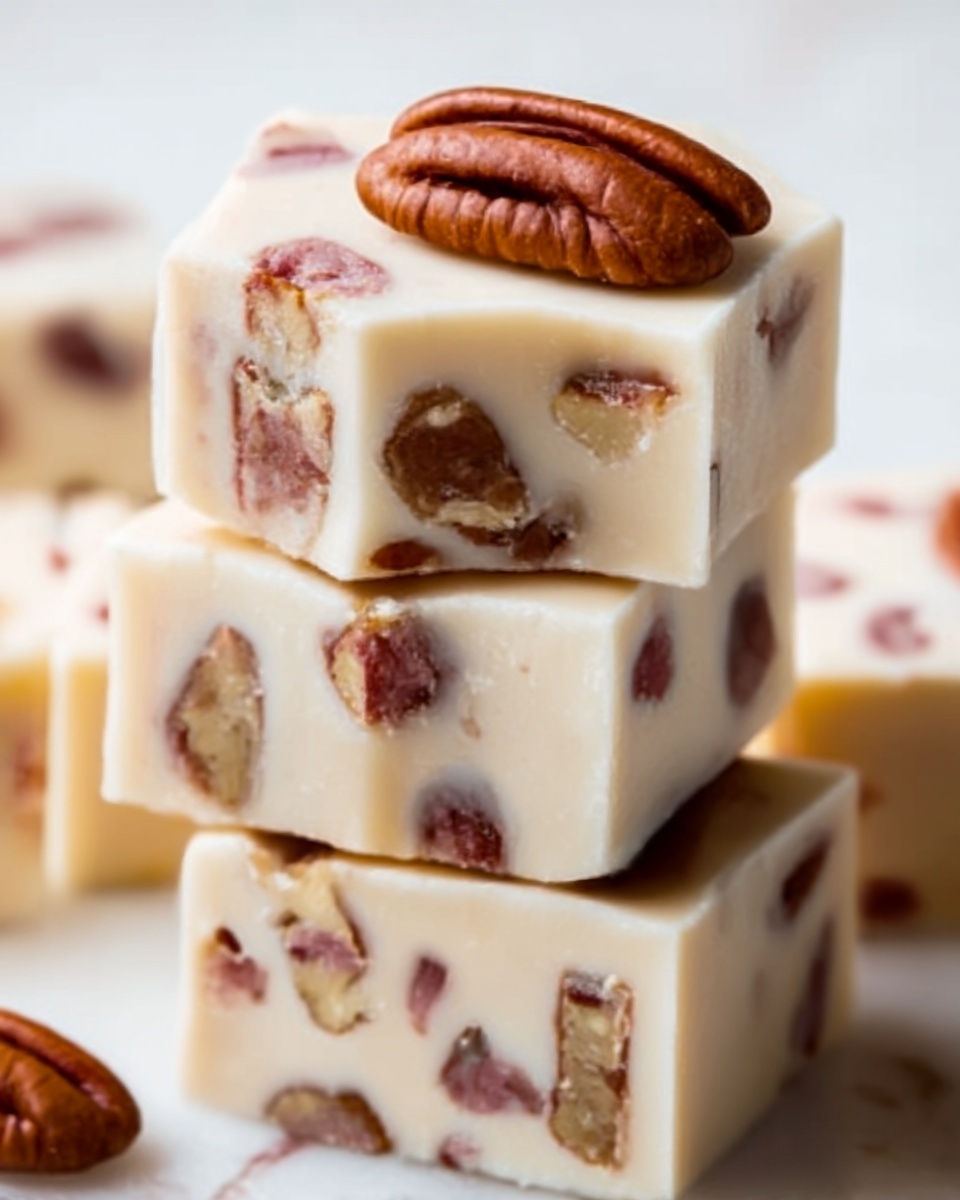 Strawberry Pecan White Chocolate Fudge Recipe - Recipe Image