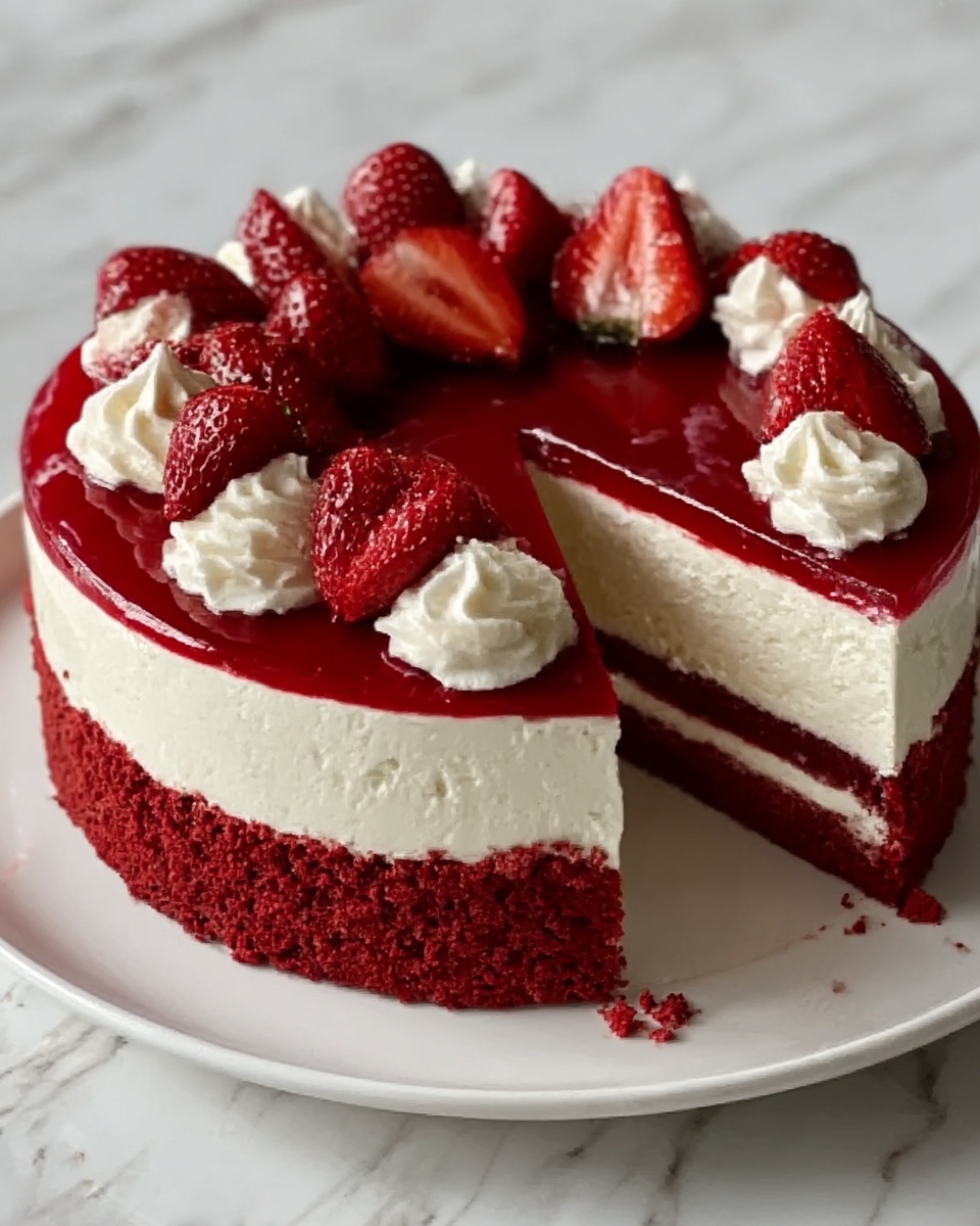 Red Velvet Strawberry Cheesecake Recipe - Recipe Image