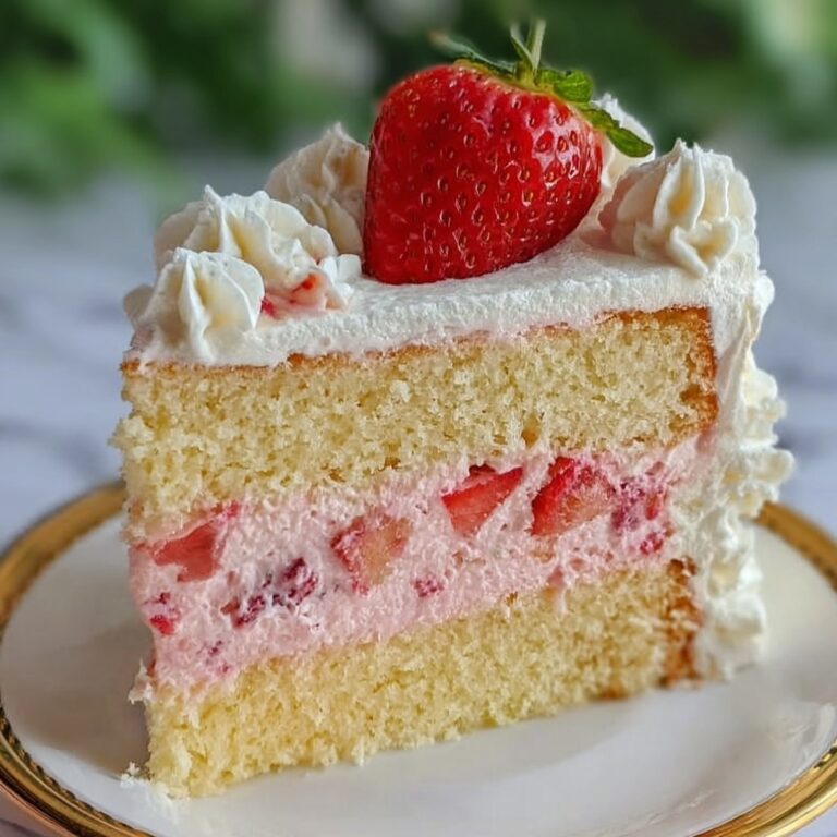Strawberry Butter Cake with Cream Cheese Filling Recipe