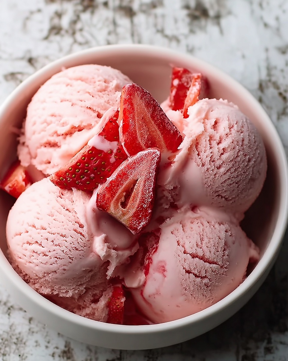 Creamy Strawberry Ice Cream with Fresh Chunks Recipe - Recipe Image