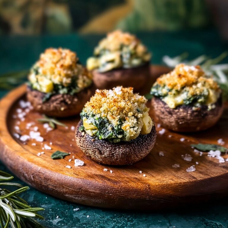 Spinach Artichoke Stuffed Mushrooms: Creamy, Garlicky Delight Recipe