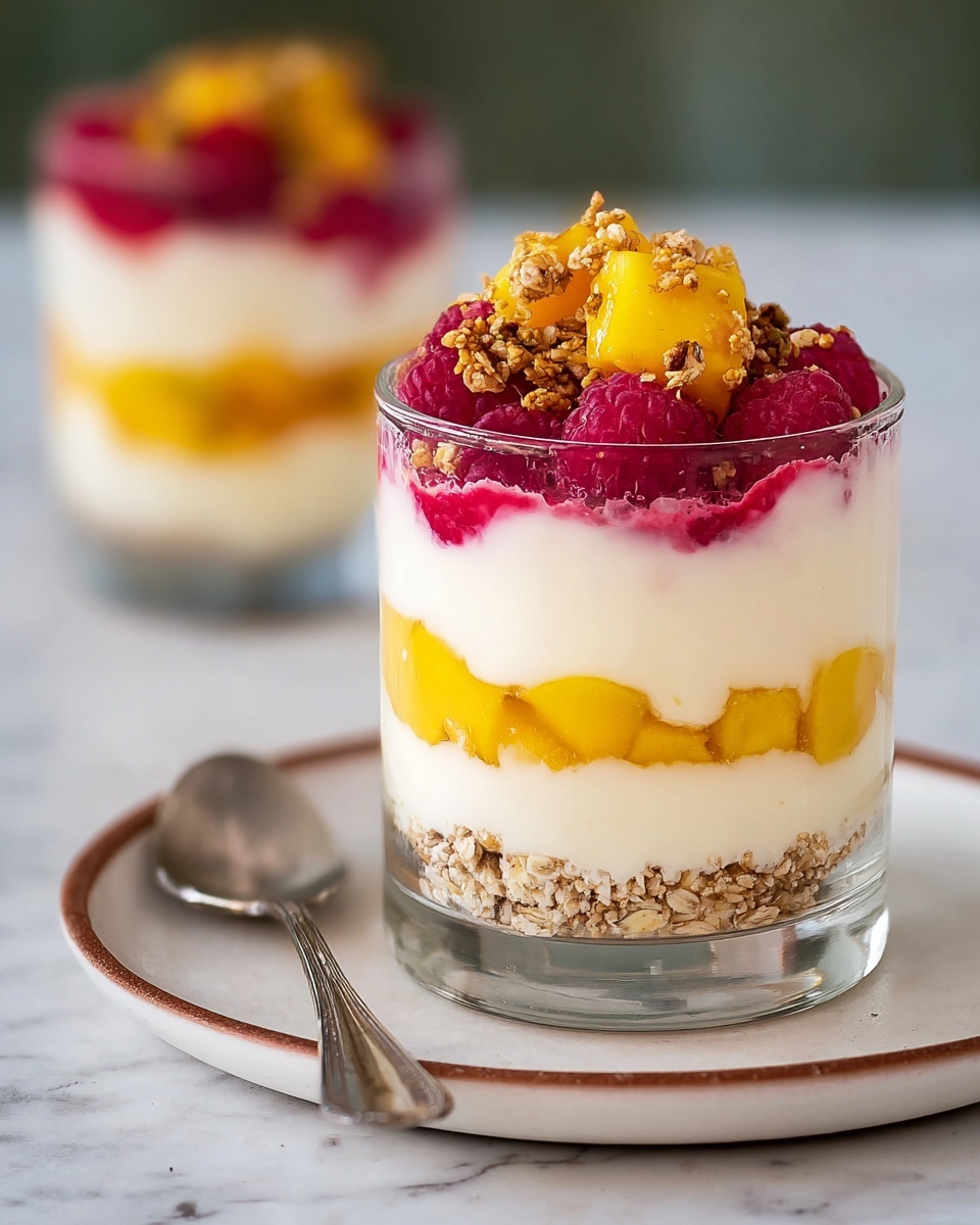 Raspberry & Mango Yogurt Parfait Recipe - Recipe Image