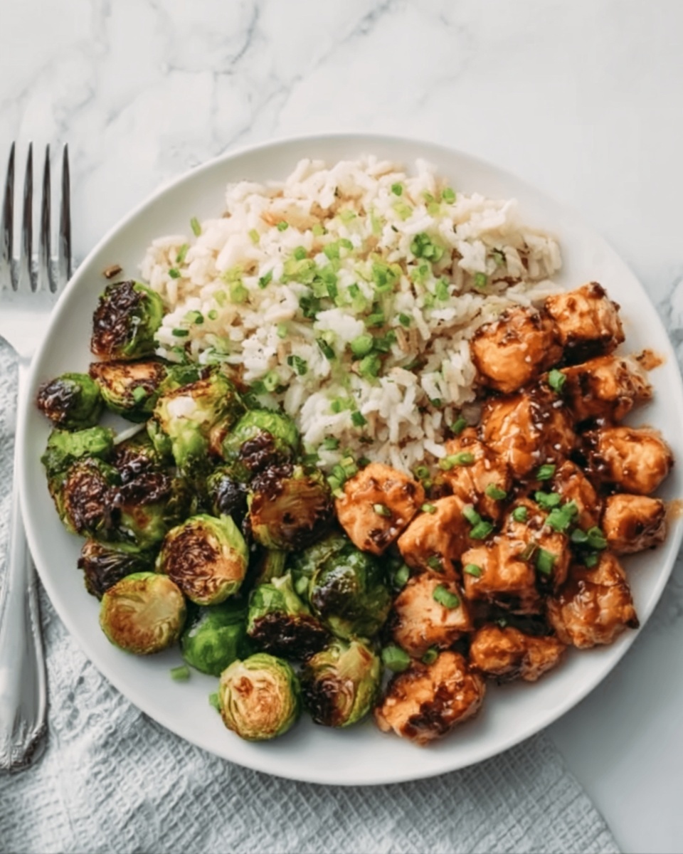 Air Fryer Sweet Chili Chicken and Brussels Sprouts Recipe - Recipe Image