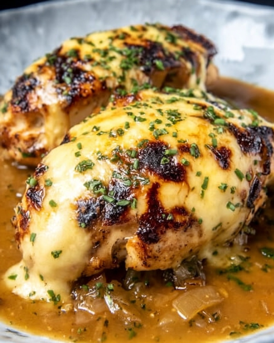 Easy One Pan French Onion Stuffed Chicken Recipe - Recipe Image