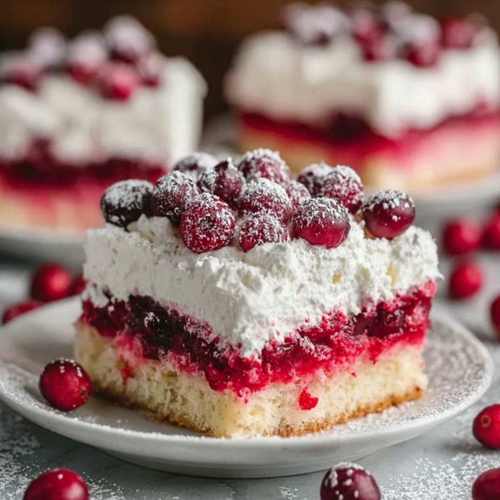 Christmas Cranberry Poke Cake Recipe - Recipe Image