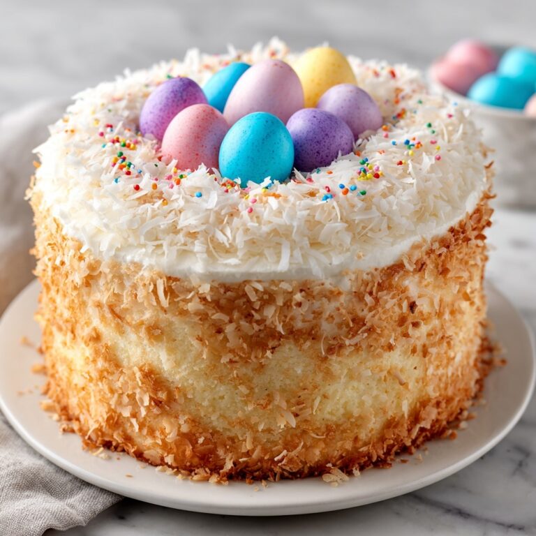 Lemon Coconut Easter Cake with Chocolate Egg Decoration Recipe
