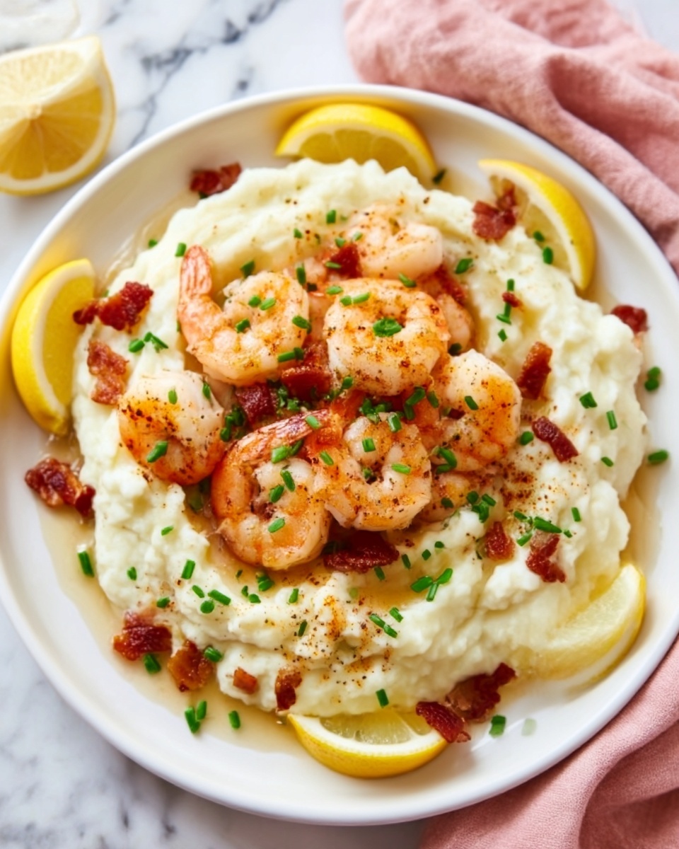 Low Carb Keto Shrimp and Cauliflower Grits Recipe - Recipe Image