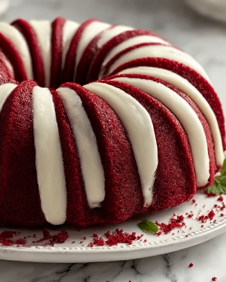 Layered Red Velvet Cheesecake Bundt Cake Recipe - Recipe Image