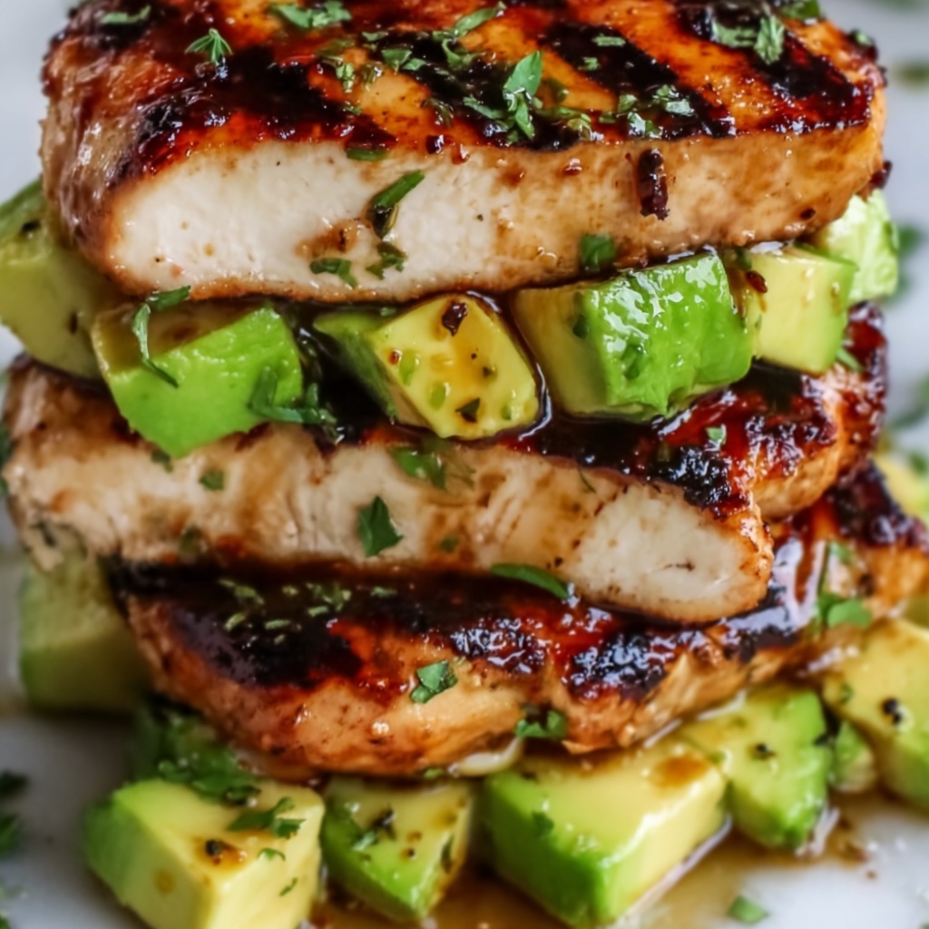 Honey Lime Chicken and Avocado Rice Stack Recipe - Recipe Image