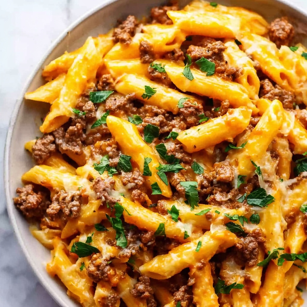 Cheesy Ground Beef Pasta Skillet Recipe - Recipe Image