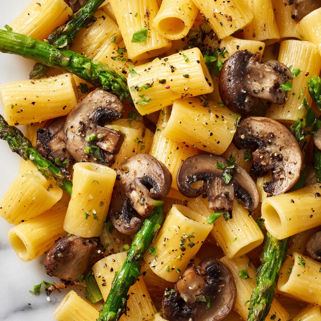 Creamy Mushroom and Asparagus Chicken Penne Recipe - Recipe Image