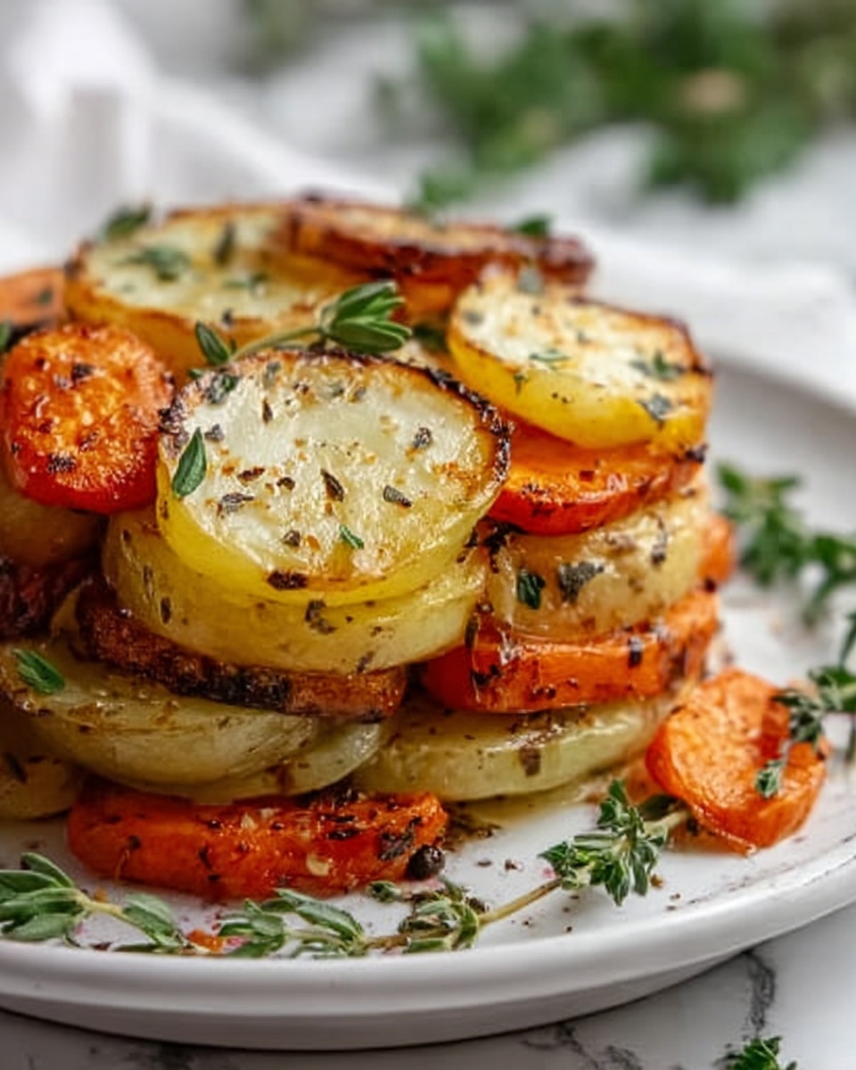 Garlic Herb Roasted Potatoes, Carrots, and Zucchini Recipe - Recipe Image