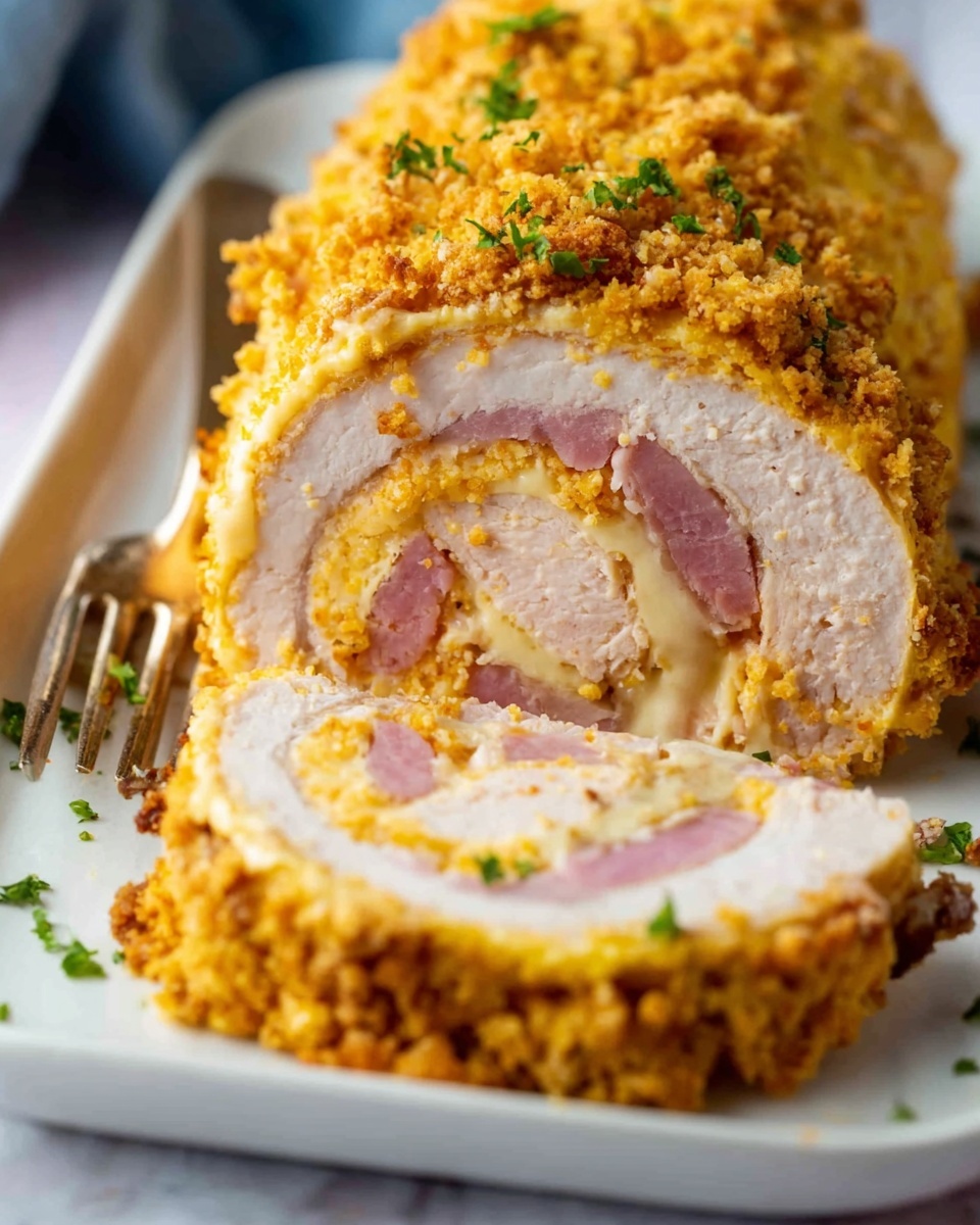 Chicken Cordon Bleu Meatloaf with Dijon Parmesan Sauce Recipe - Recipe Image