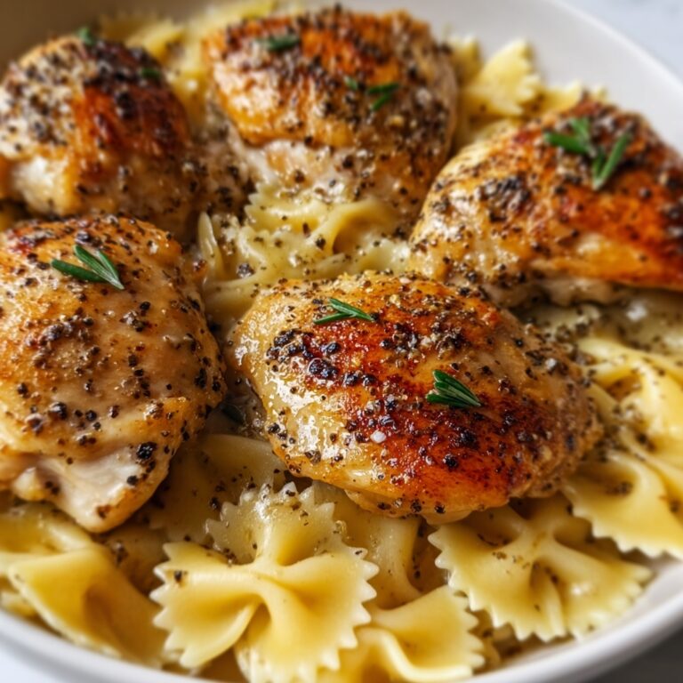 Lemon Garlic Chicken with Creamy Bowtie Pasta Recipe