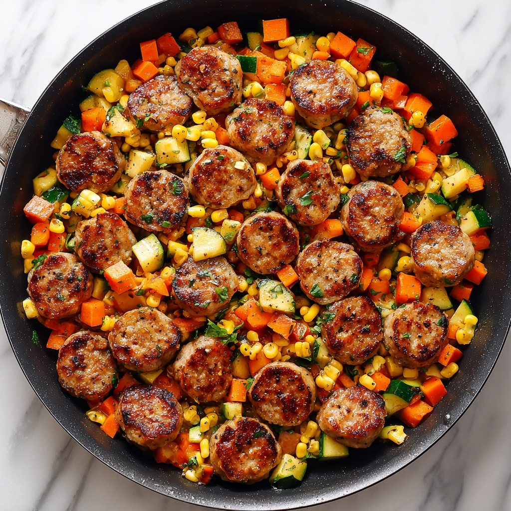 Roasted Chicken Sausage Veggie Skillet Recipe - Recipe Image